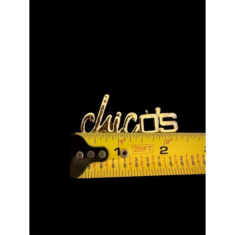 Chicos Letter Pin Brooch Gift‎ Employee Glam Bling Collectible Statement Classic - Picture 3 of 3